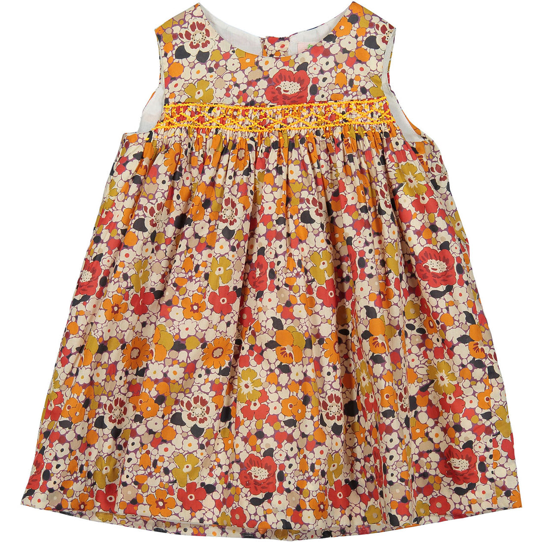 Bonpoint Orange Floral Baby Dress