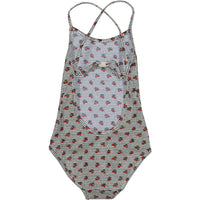Bonpoint Cherry Stitched Print Swimsuit