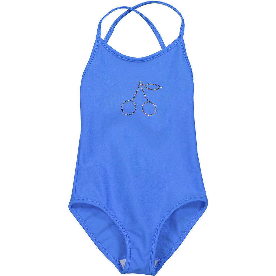 Bonpoint Bright Blue Cherry Rhinestone Swimsuit