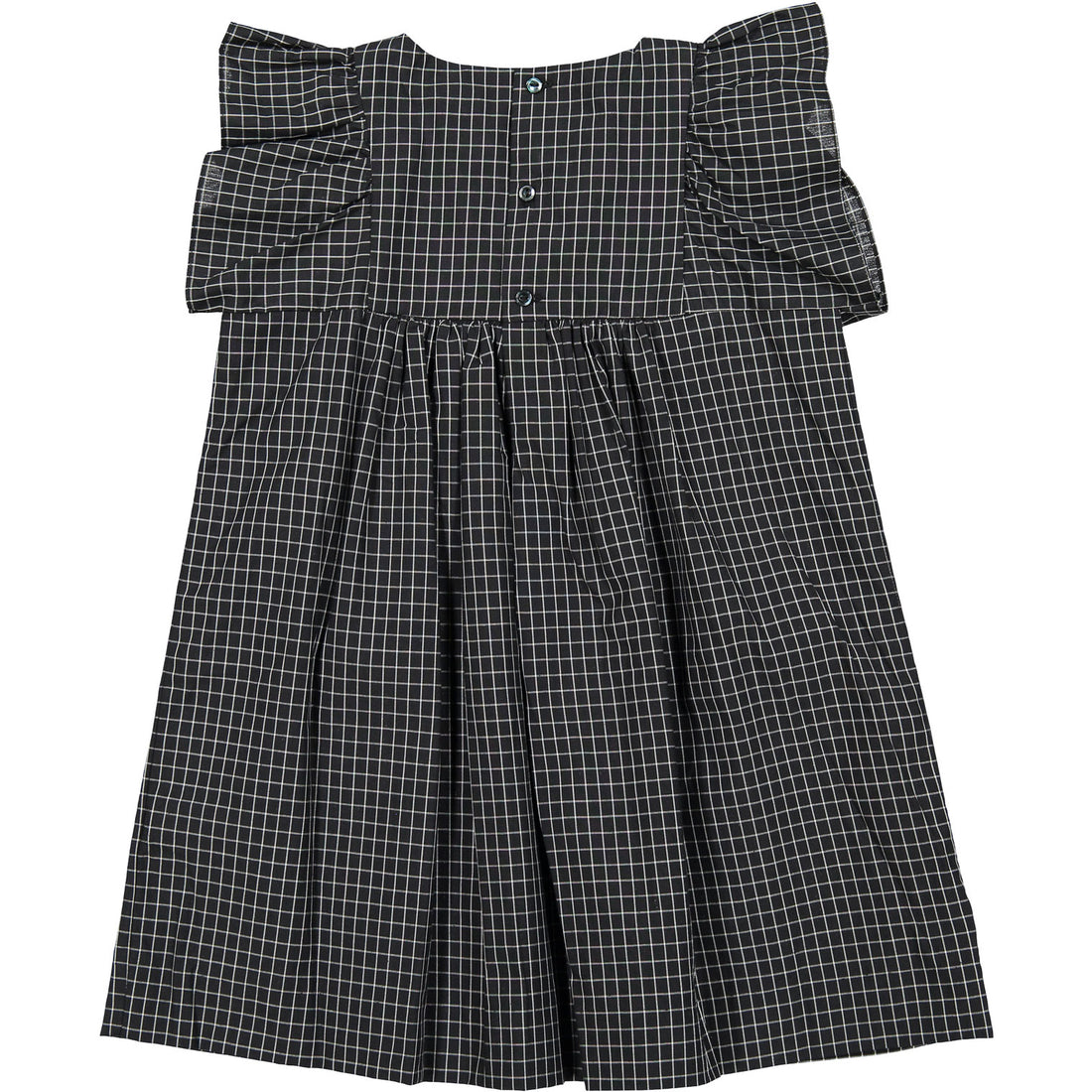 Bonpoint Black Small Check Smocked Dress