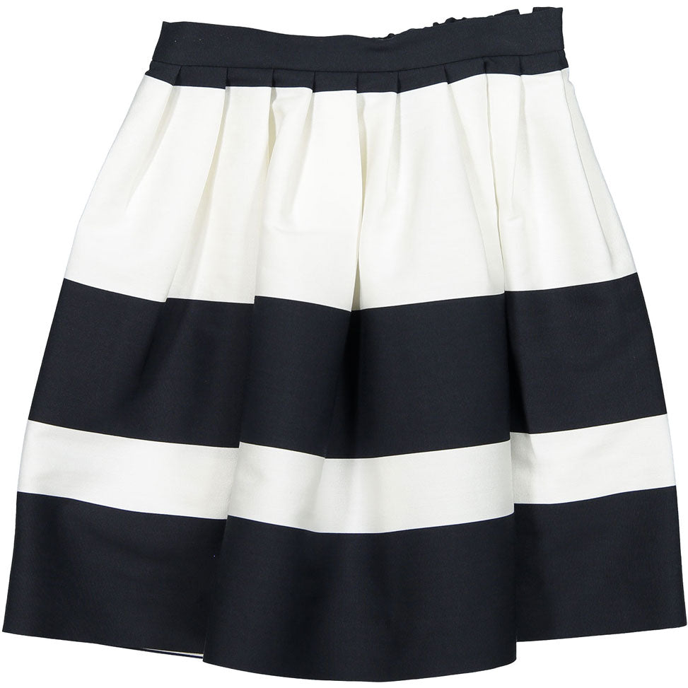 Bonpoint Black/Cream Pleated Couture Skirt