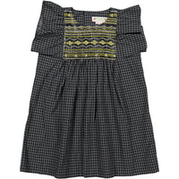 Bonpoint Black Small Check Smocked Dress