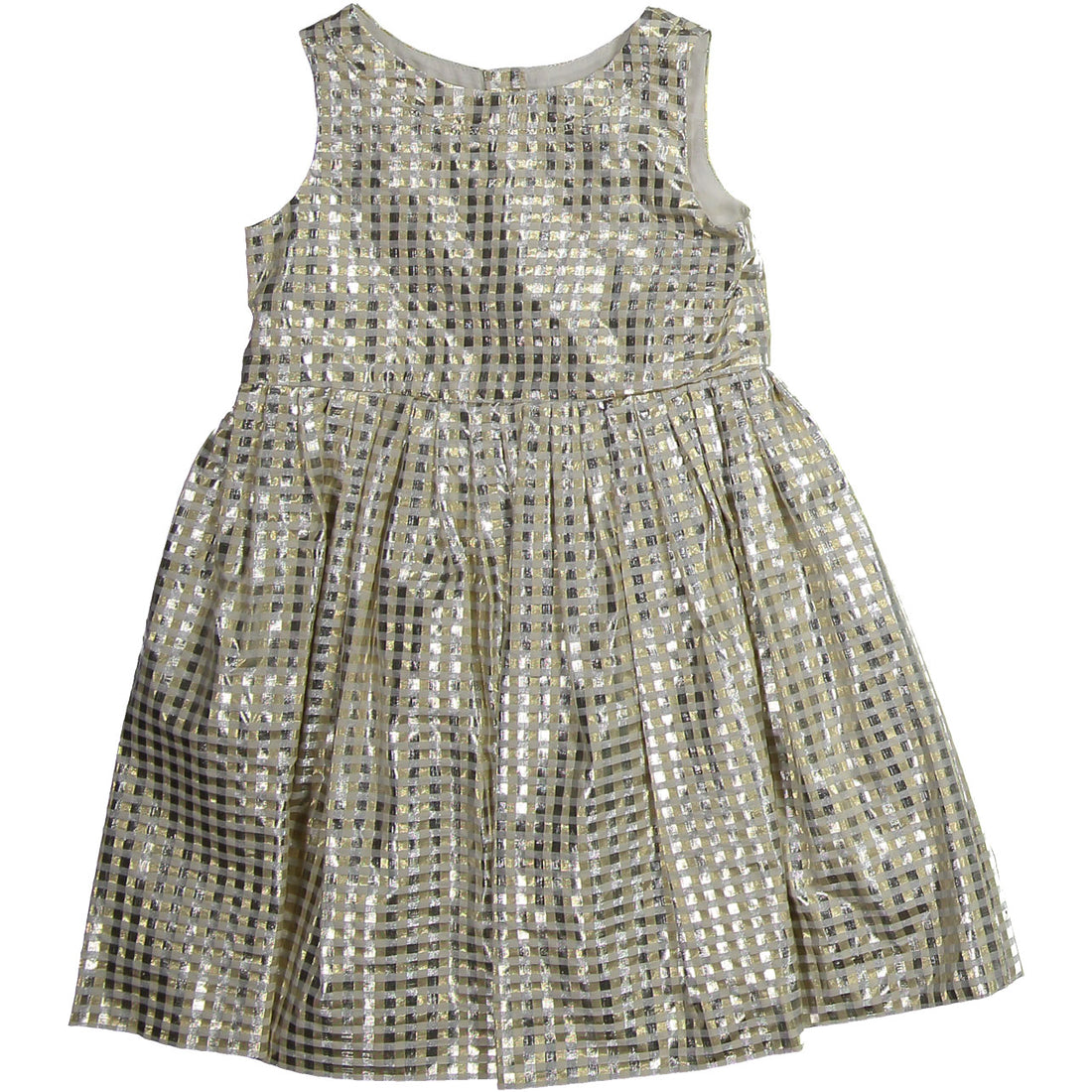 Bonpoint Gold Jacquard Waisted YAM Dress