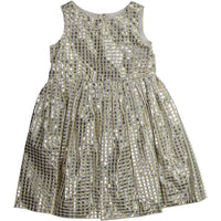 Bonpoint Gold Jacquard Waisted YAM Dress