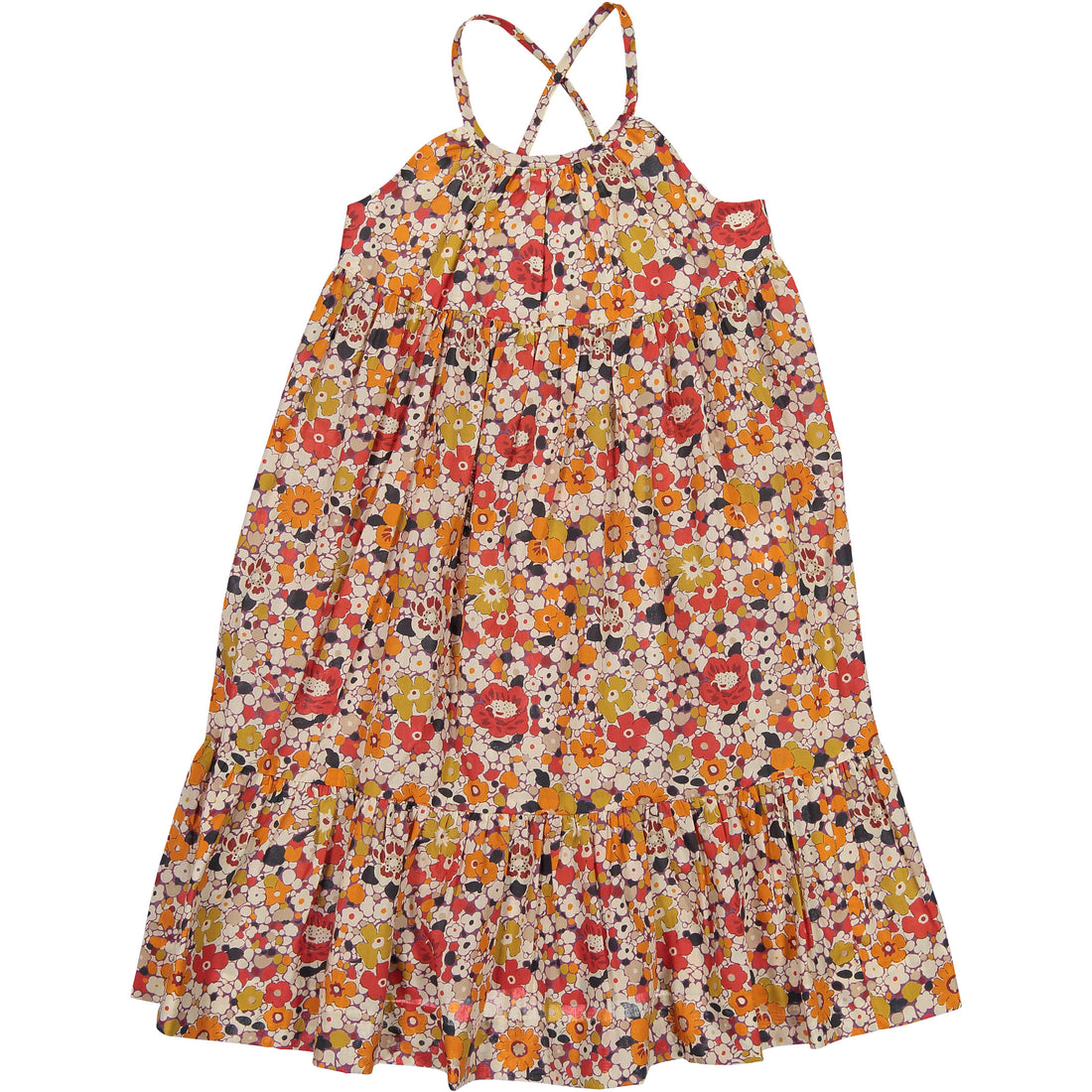 Bonpoint Orange Floral Maxi Sundress