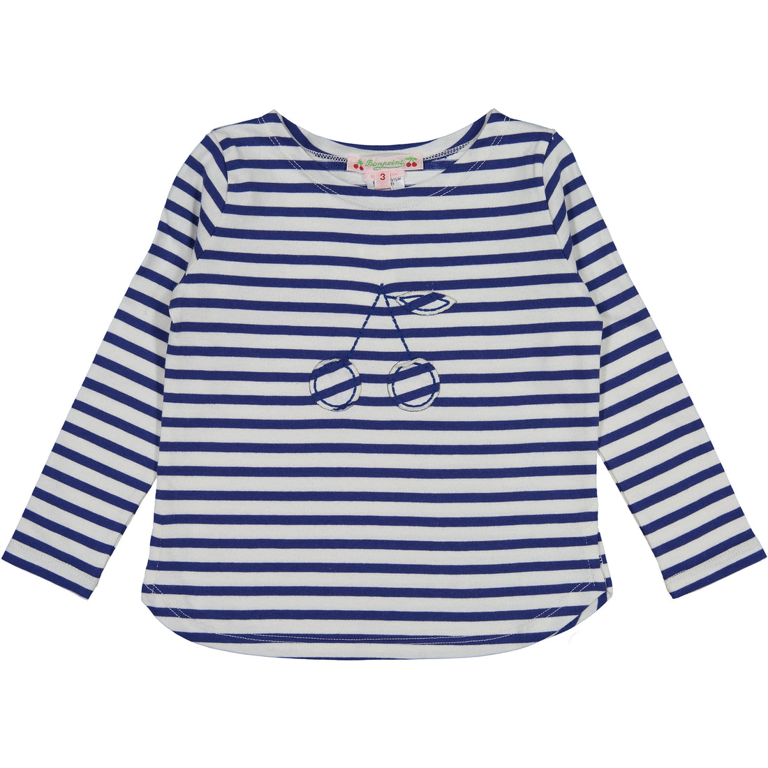 Bonpoint Navy Stripe Cherry Tee