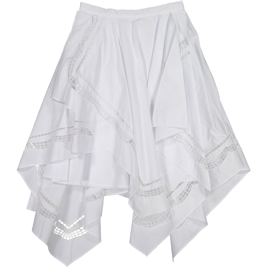 A4 White Cutout Asymmetrical Skirt