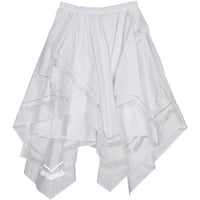 A4 White Cutout Asymmetrical Skirt