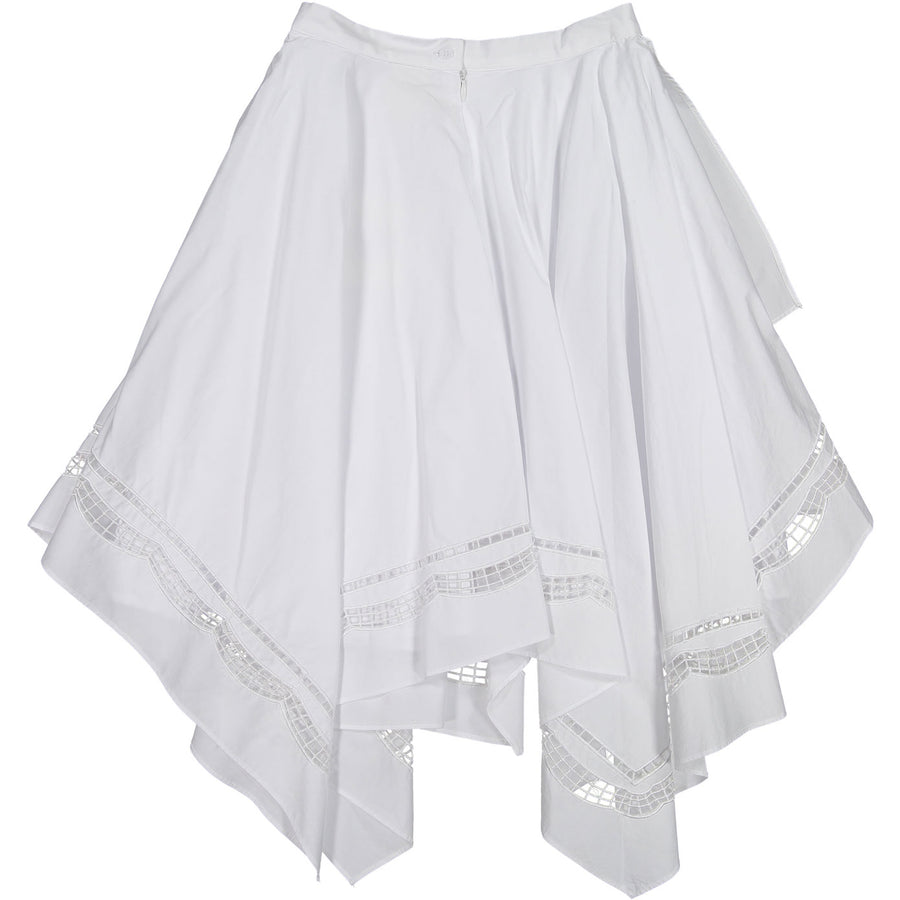 A4 White Cutout Asymmetrical Skirt
