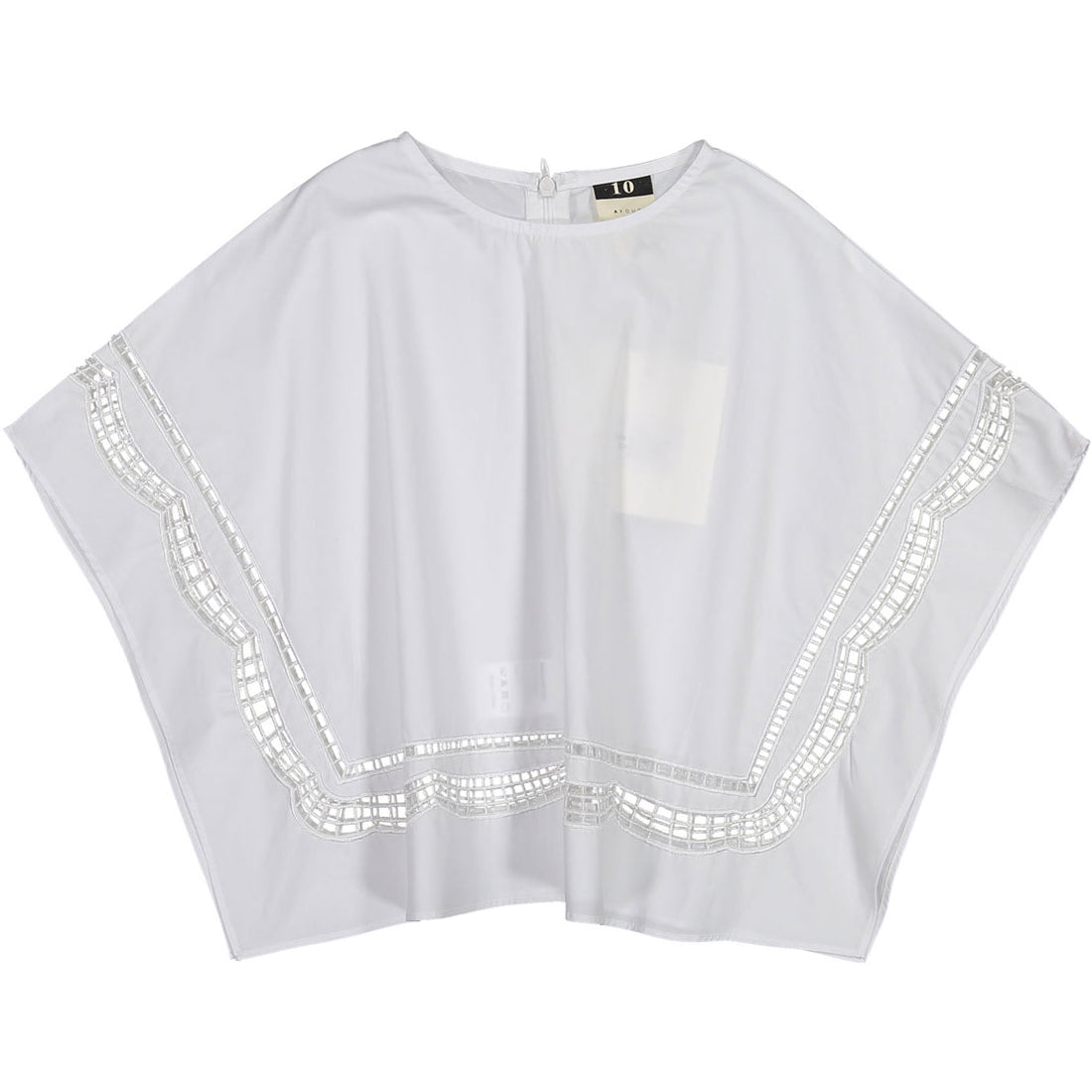 A4 White Cutout Crop Blouse