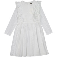 A4 White Eyelet Ruffle Pinafore