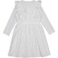 A4 White Eyelet Ruffle Pinafore