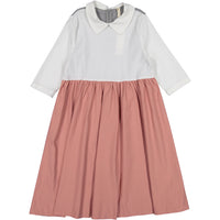 Ava and Lu White/Pink/Grey Collar Dress
