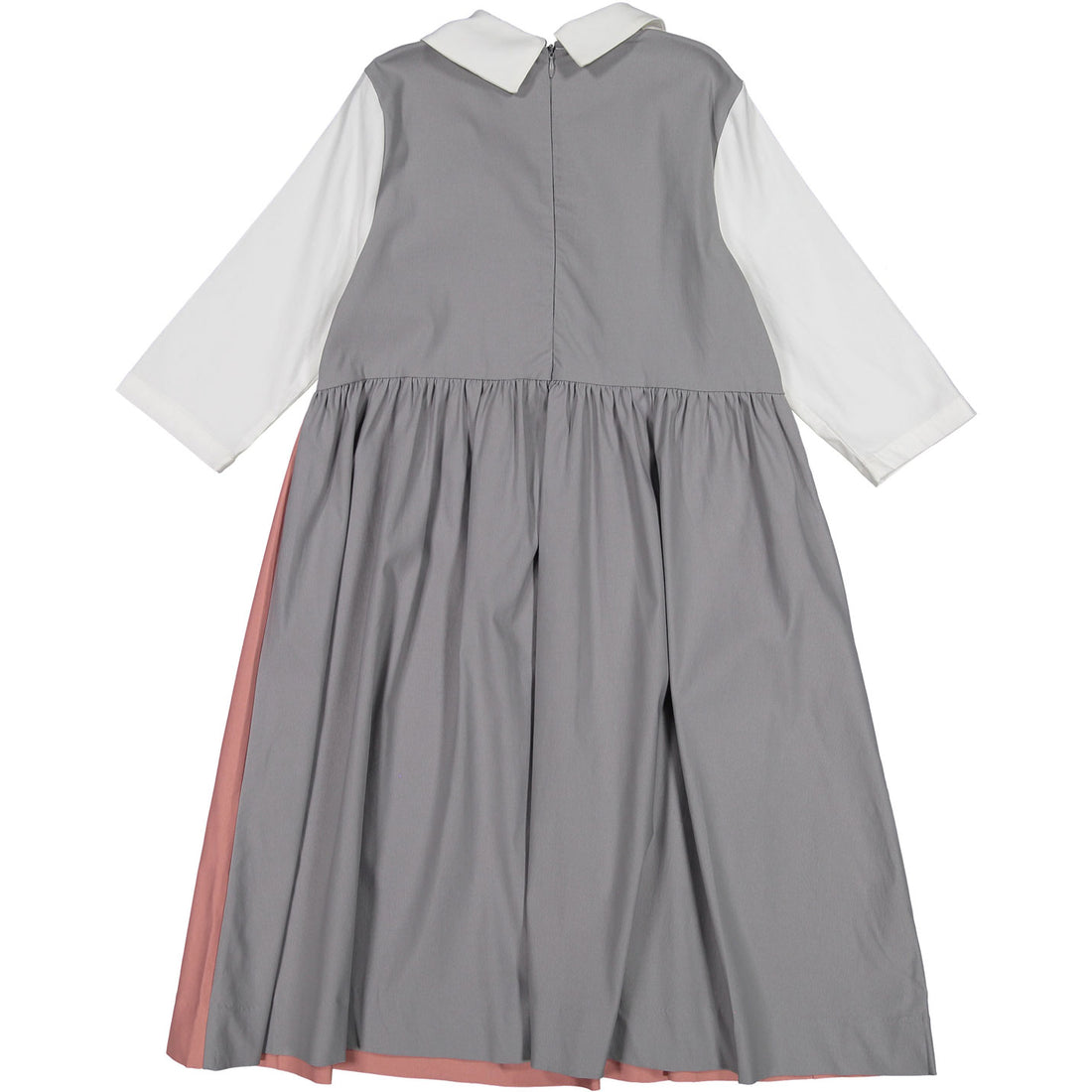 Ava and Lu White/Pink/Grey Collar Dress