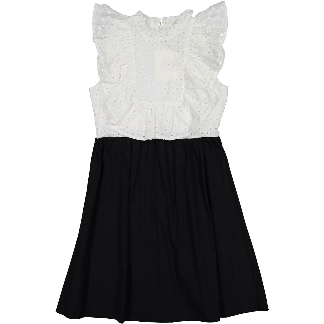 A4 Black/Cream Ruffle Pinafore