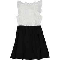 A4 Black/Cream Ruffle Pinafore