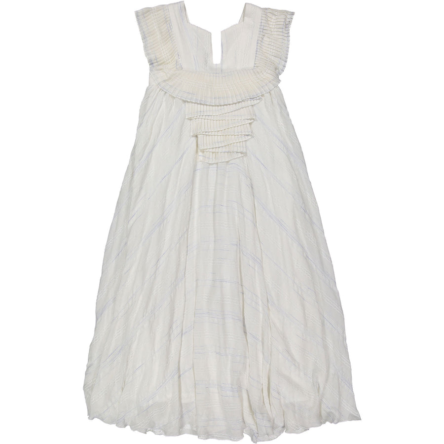 A4 Cream Pleats Maxi Dress