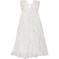 A4 Cream Pleats Maxi Dress