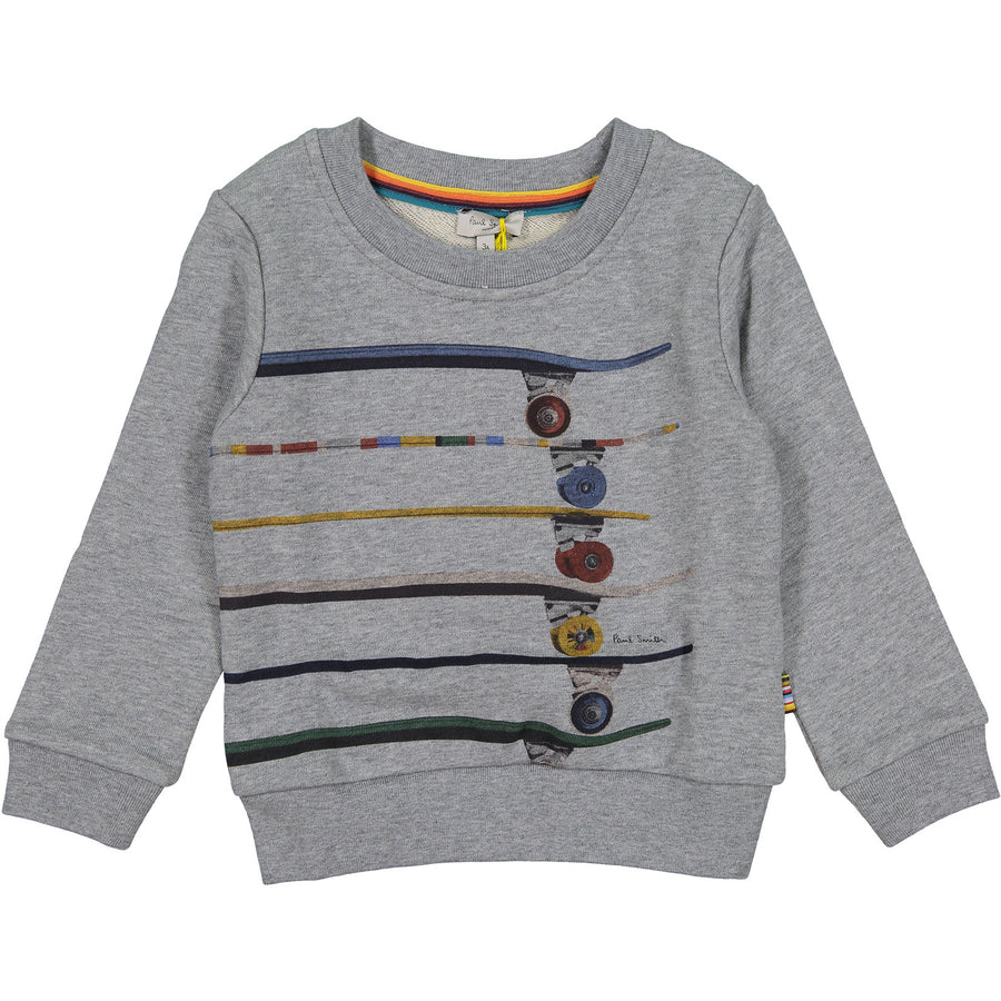 Paul Smith Junior Grey Skateboard Stripe Sweatshirt