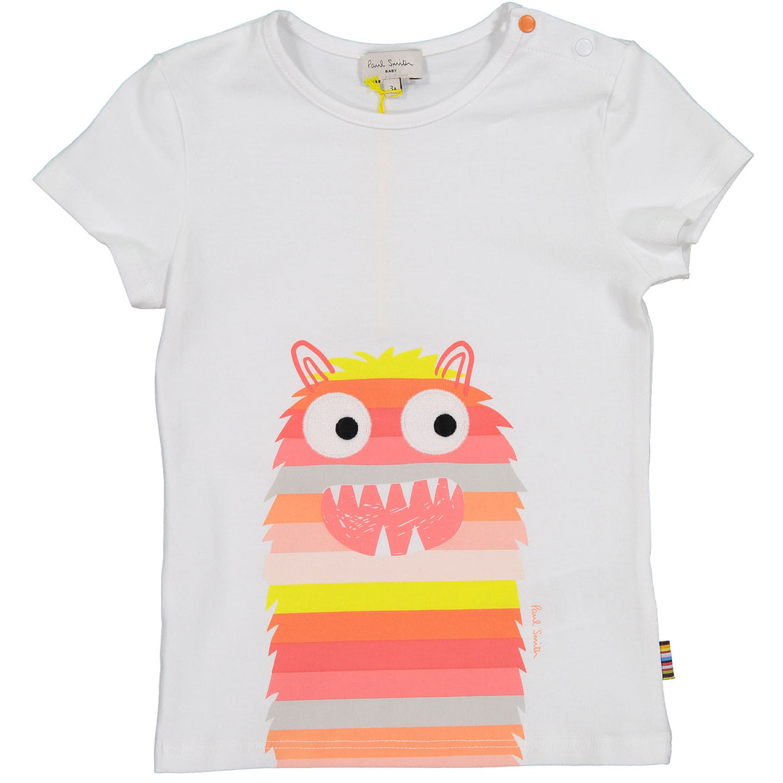 Paul Smith Junior White Pink Monster Stripe Tee