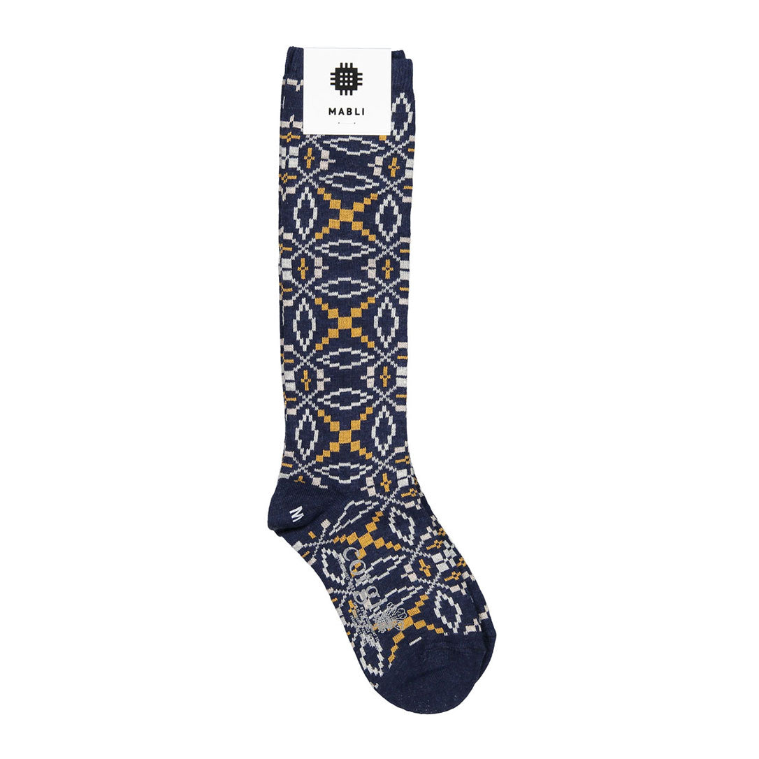 Mabli Indigo Blodyn Socks