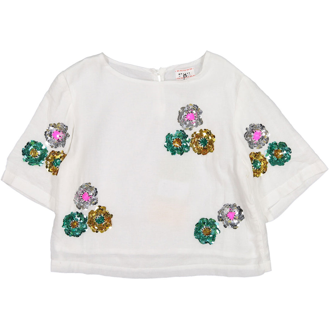 Morley White Sequin Dizzy Blouse