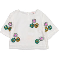Morley White Sequin Dizzy Blouse