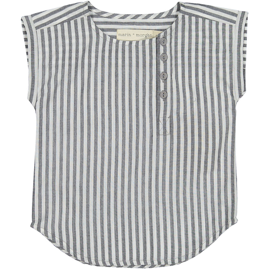 Marin + Morgan Tin Grey Stripe Baby Mason Tunic