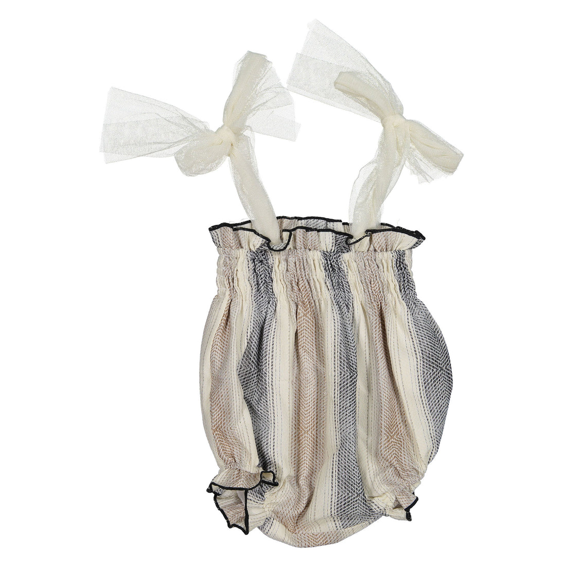 Nueces  Lurex Print Bow Romper