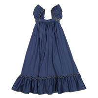 Nueces Navy Ruffle Dress