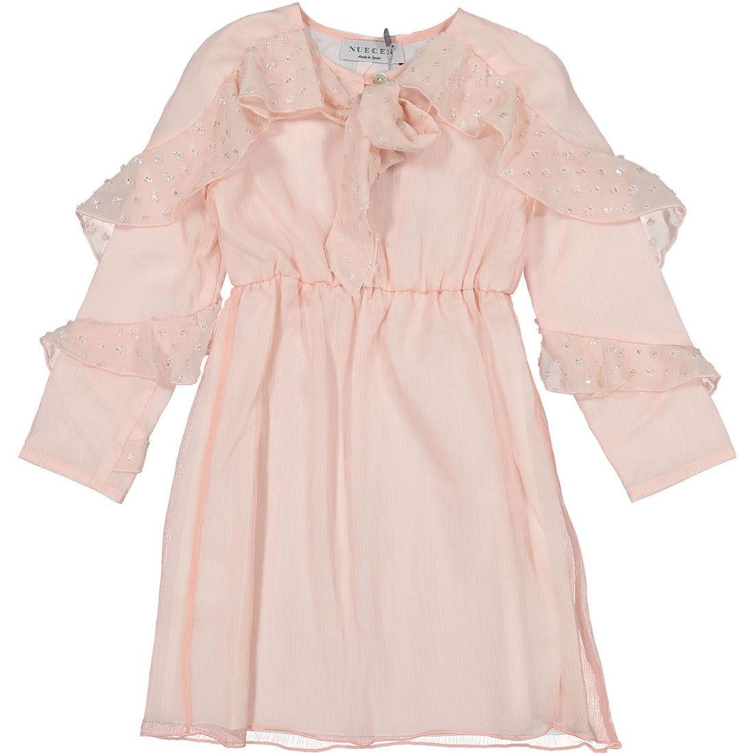 Nueces Pink Gauze Ruffle Dress