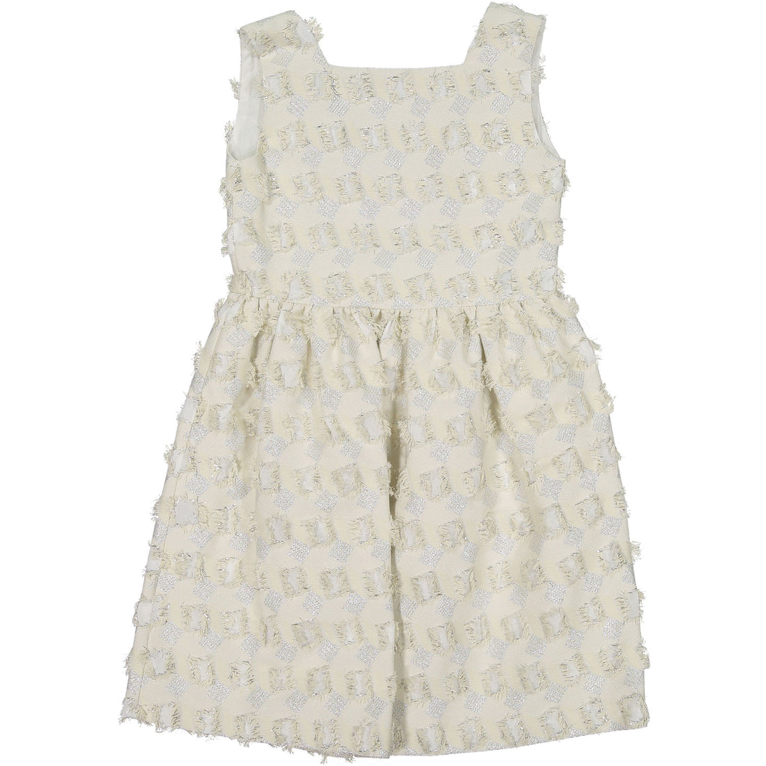 Nueces  Cream Tweed Square Party Dress