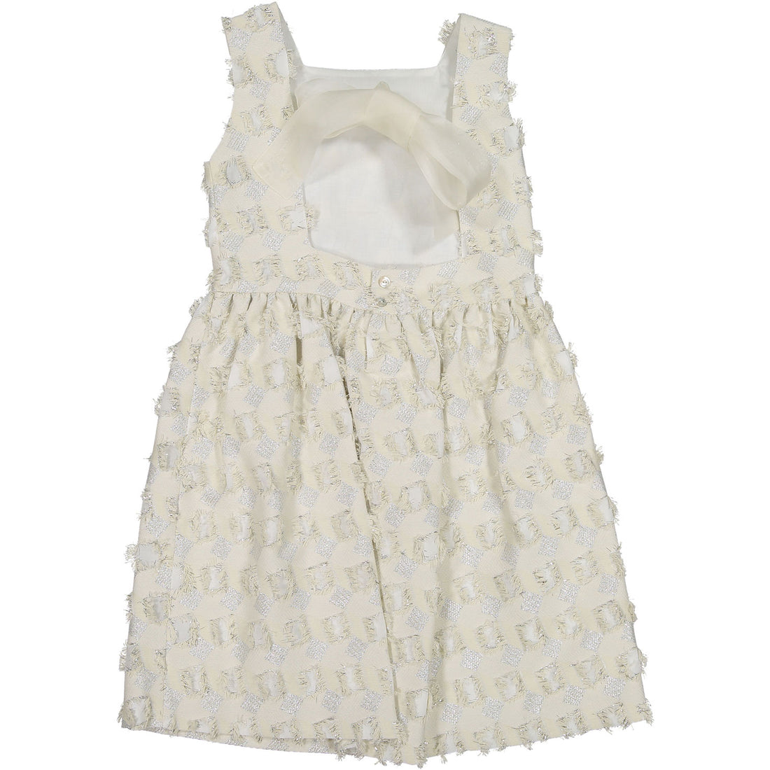 Nueces  Cream Tweed Square Party Dress