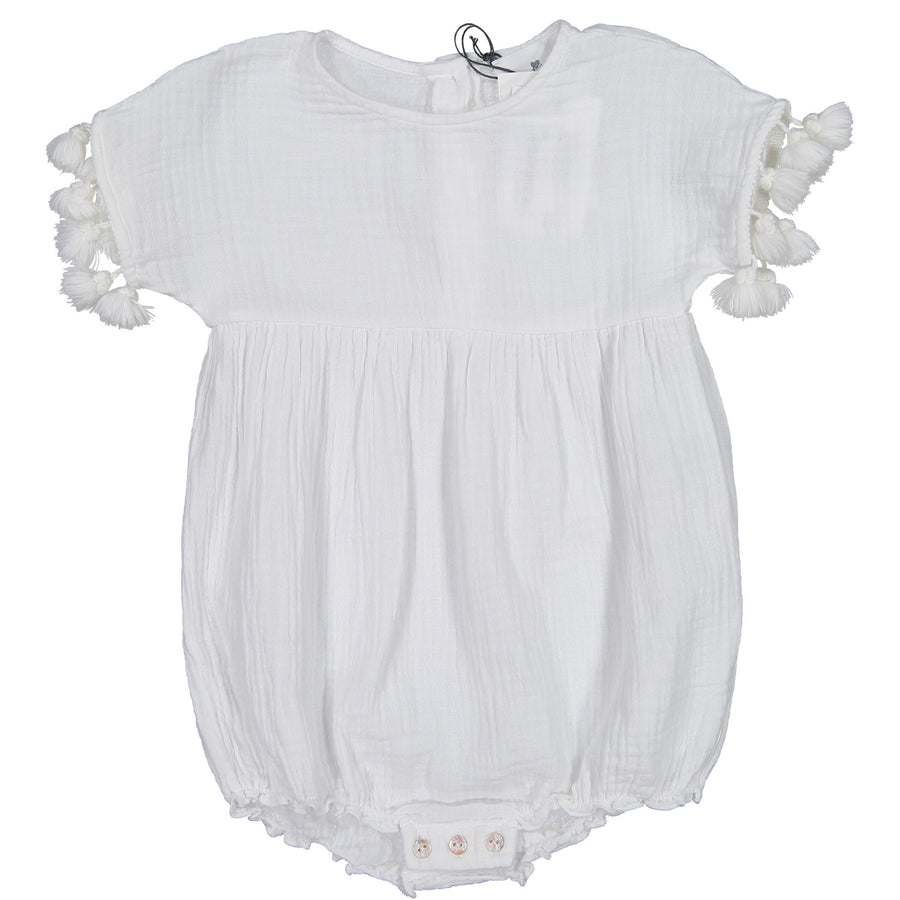 Le Petit Coco White Tassel Romper
