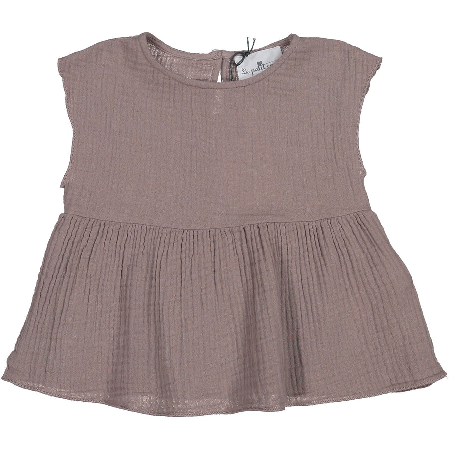Le Petit Coco Purple Gauze Baby Blouse
