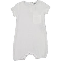 Le Petit Coco White Crepe Romper