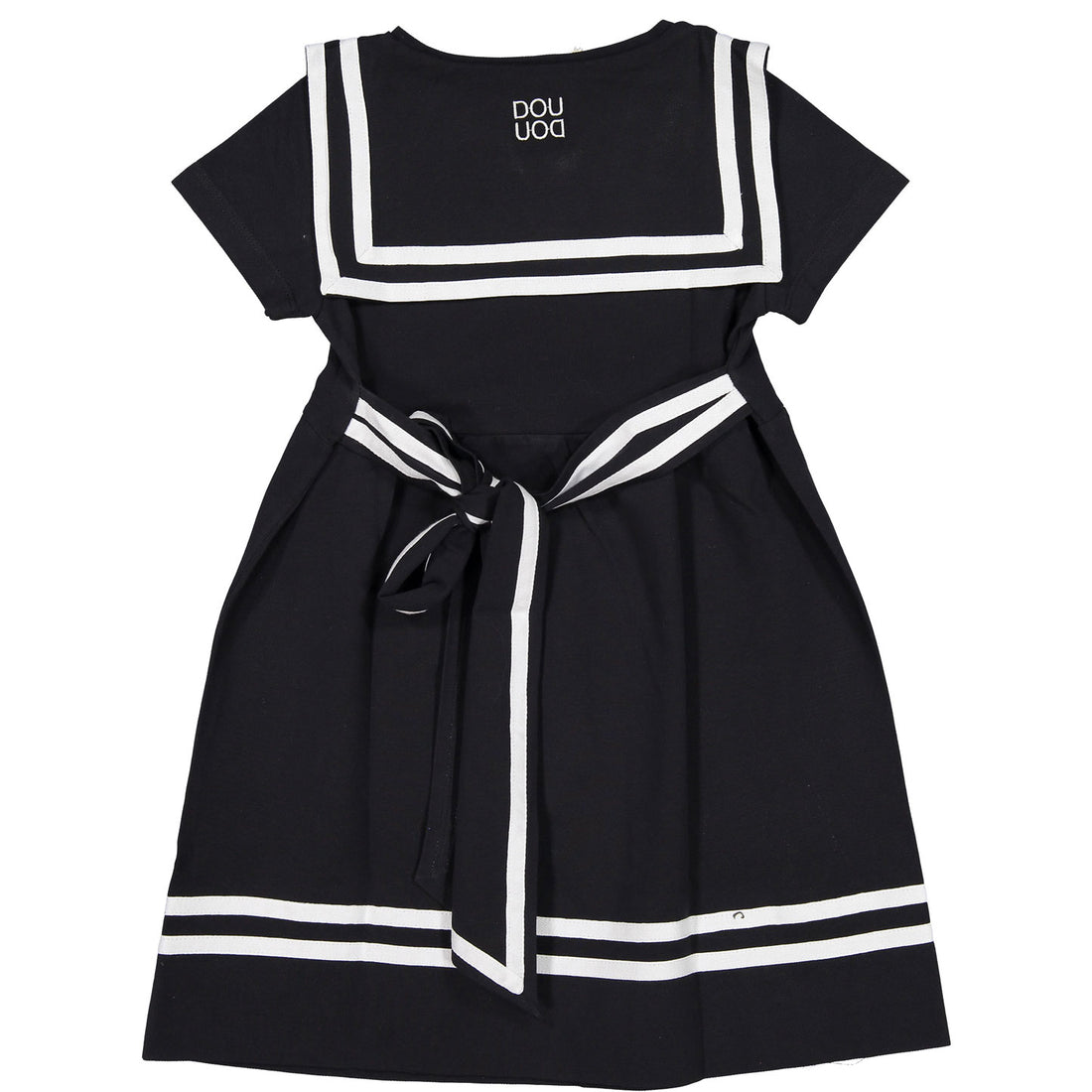 DOUUOD Black Sailor Collar Dress