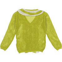 DOUUOD Lime Ruffle Mesh Cardigan