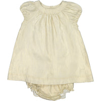 Bonpoint Gold Lurex Linen Baby Dress