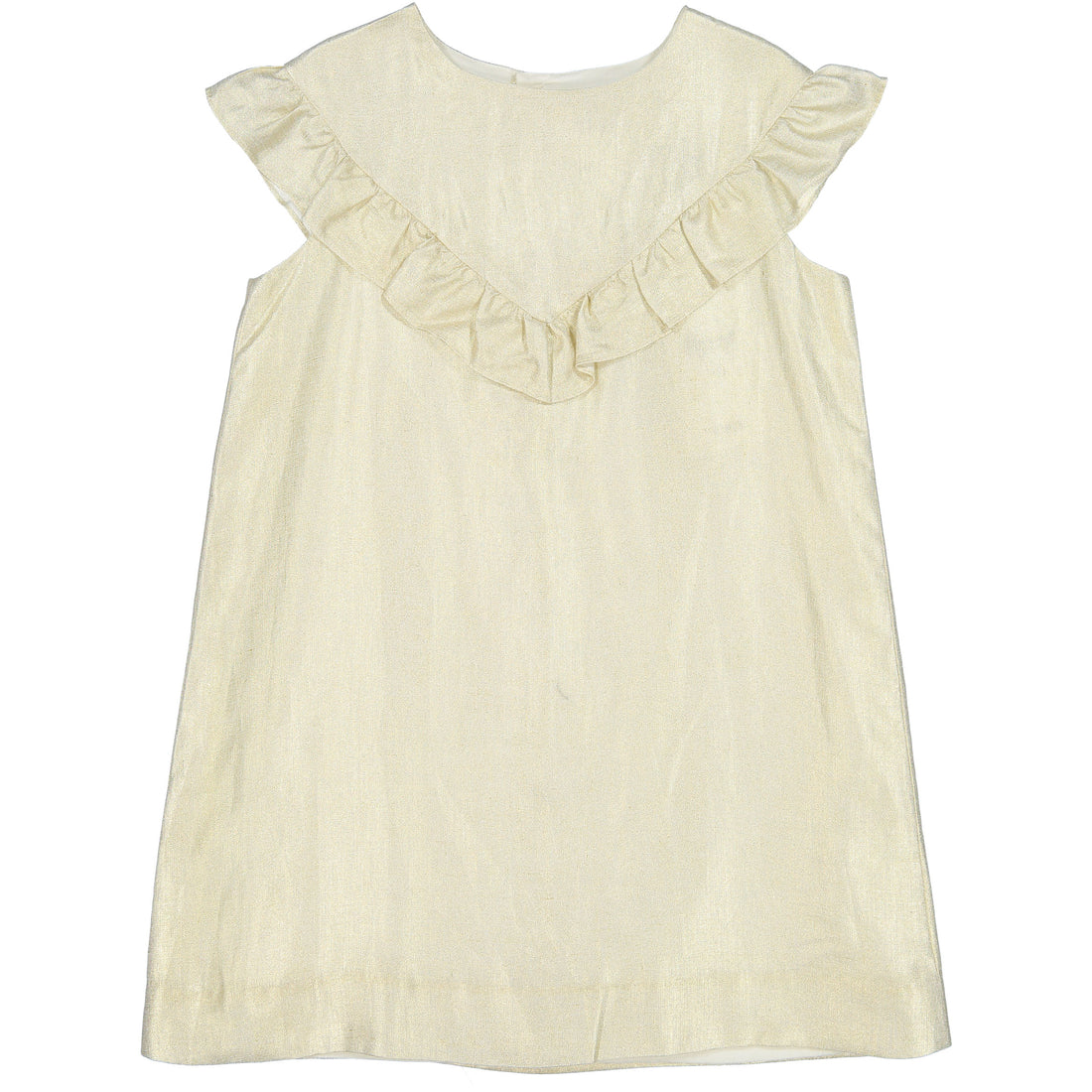 Bonpoint Gold Lurex Linen Yolk Dress