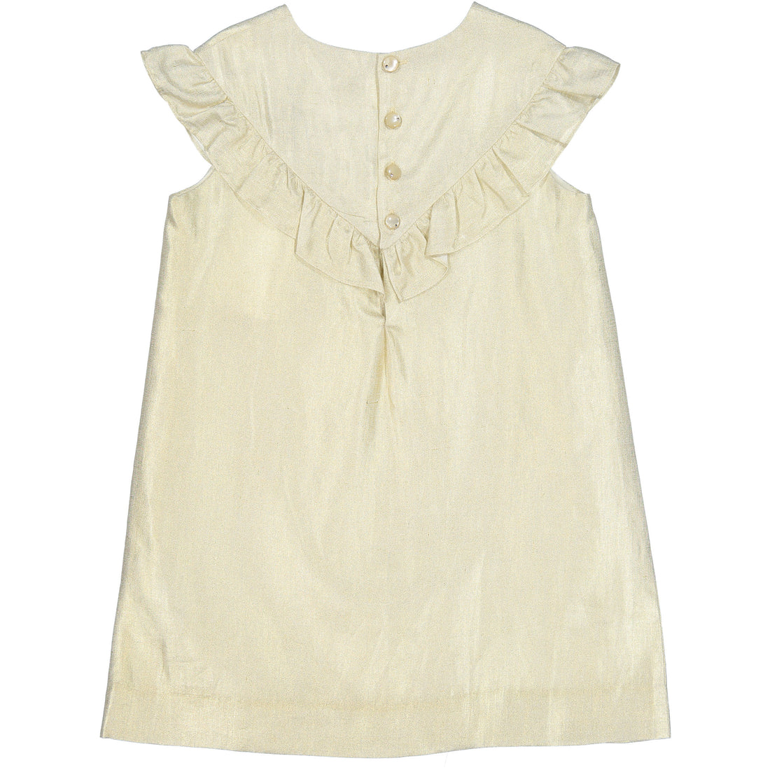 Bonpoint Gold Lurex Linen Yolk Dress