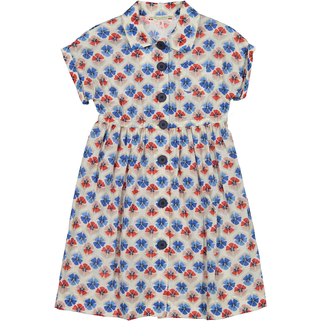Bonpoint Ombre Liberty Print Waisted Shirtdress