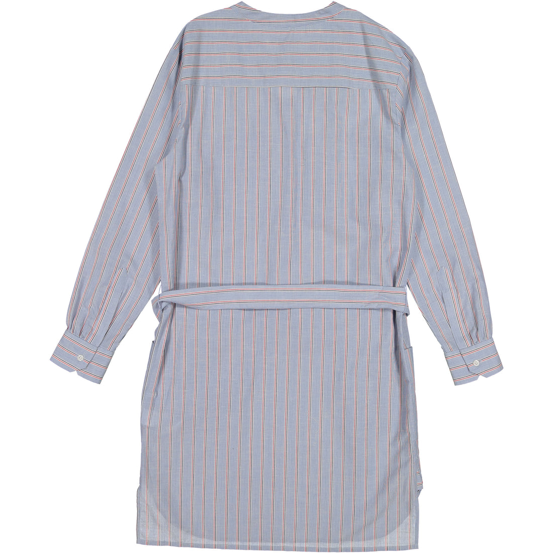 Bonpoint Blue Stripe Waisted Pockets YAM Dress