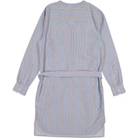 Bonpoint Blue Stripe Waisted Pockets YAM Dress
