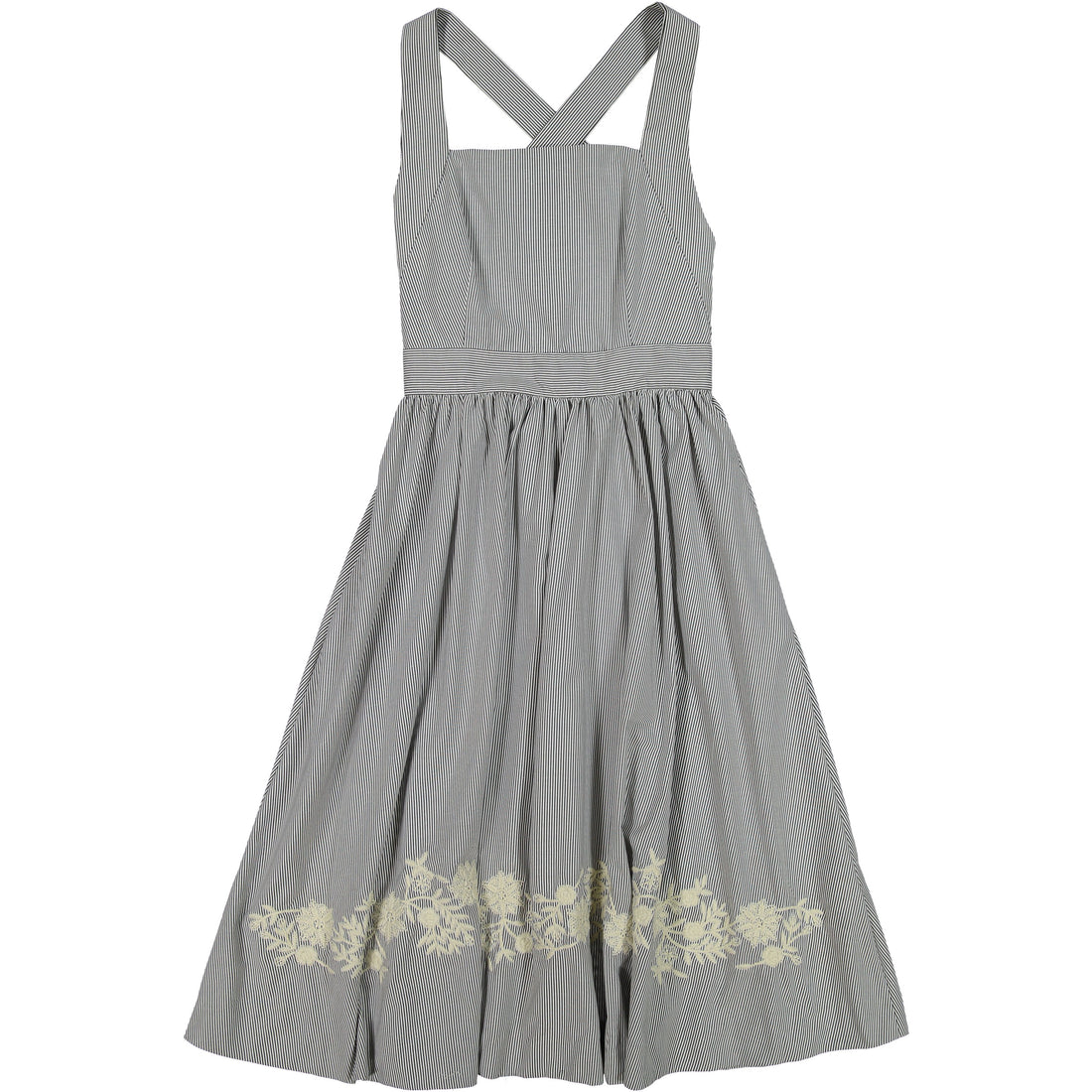 Bonpoint Grey Embroidered Apron YAM Dress