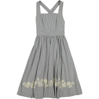 Bonpoint Grey Embroidered Apron YAM Dress