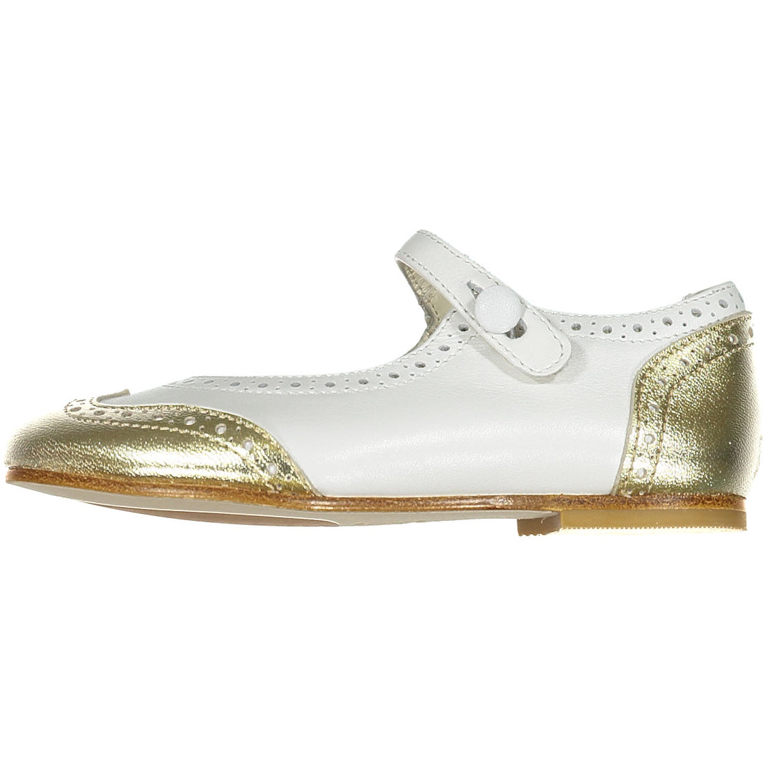Bonpoint Gold Lurex Wingtip Mary Janes