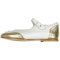 Bonpoint Gold Lurex Wingtip Mary Janes