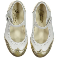 Bonpoint Gold Lurex Wingtip Mary Janes