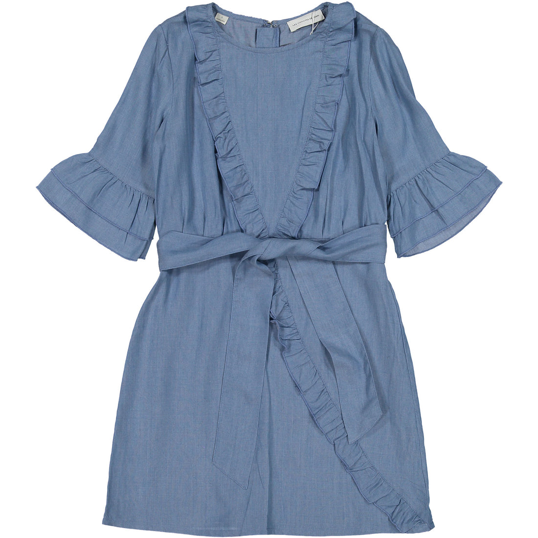 Les Coyotes De Paris Chambray Odina Ruffle Dress
